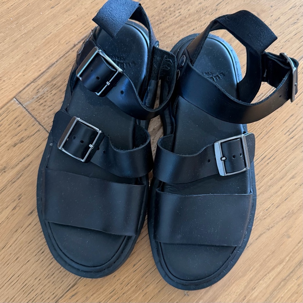 Dr.  Martens Black Strappy Sandals with Buckles